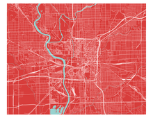 Charger l'image dans la galerie, Affiche cartographique de Indianapolis - Style Classique