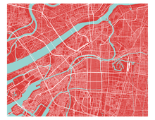 Load image into Gallery viewer, Osaka Map Print - Choose your color