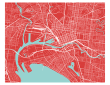 Load image into Gallery viewer, Melbourne Map Print - Choose your color