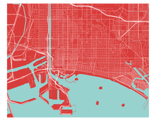 Charger l'image dans la galerie, Affiche cartographique de Long Beach - Style Classique