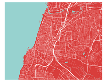 Load image into Gallery viewer, Tel Aviv Map Print - Choose your color