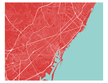 Load image into Gallery viewer, Barcelona Map Print - Any Color You Like