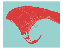 Load image into Gallery viewer, Provincetown Map Print - Choose your color