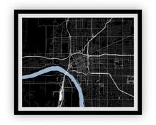 Load image into Gallery viewer, Tulsa Map Print - Choose your color