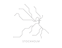 Load image into Gallery viewer, Stockholm Subway Map Print - Stockholm Metro Map Poster