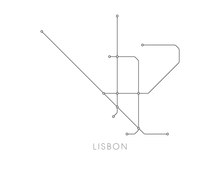 Load image into Gallery viewer, Lisbon Subway Map Print - Lisbon Metro Map Poster
