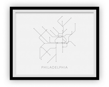 Load image into Gallery viewer, Philadelphia Subway Map Print - Philadelphia Metro Map Poster