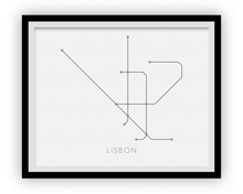 Load image into Gallery viewer, Lisbon Subway Map Print - Lisbon Metro Map Poster