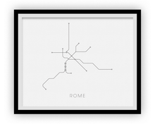 Load image into Gallery viewer, Rome Subway Map Print - Rome Metro Map Poster
