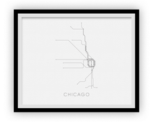 Charger l'image dans la galerie, Chicago Subway Map Print - Chicago Metro Map Poster