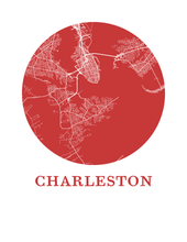 Charger l'image dans la galerie, Affiche cartographique de Charleston - Style OMap