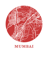 Load image into Gallery viewer, Mumbai Map Print - City Map Poster