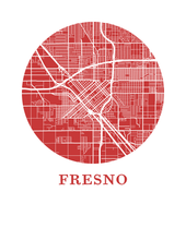 Load image into Gallery viewer, Fresno Map Print - City Map Poster
