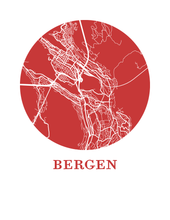 Load image into Gallery viewer, Bergen Map Print - City Map Poster