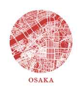 Load image into Gallery viewer, Osaka Map Print - City Map Poster