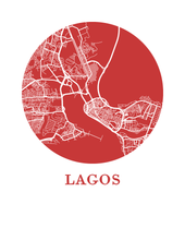 Load image into Gallery viewer, Lagos Map Print - City Map Poster
