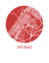 Load image into Gallery viewer, Dubai Map Print - City Map Poster