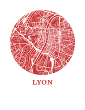 Load image into Gallery viewer, Lyon Map Print - City Map Poster