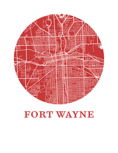 Load image into Gallery viewer, Fort Wayne Map Print - City Map Poster