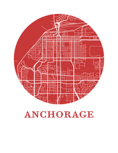 Load image into Gallery viewer, Anchorage Map Print - City Map Poster