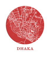 Load image into Gallery viewer, Dhaka Map Print - City Map Poster