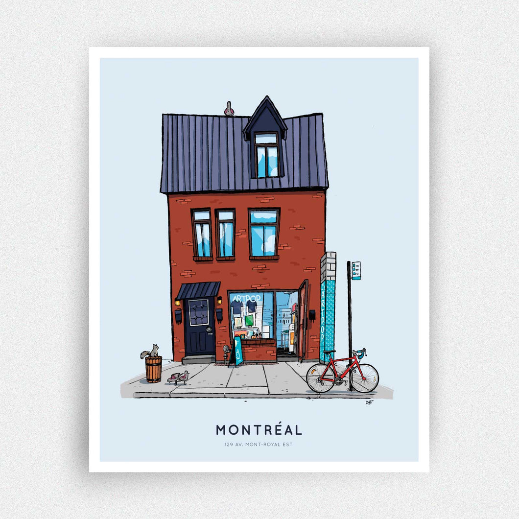 Affiche Façade - 129 Mont-Royal Est à Montréal