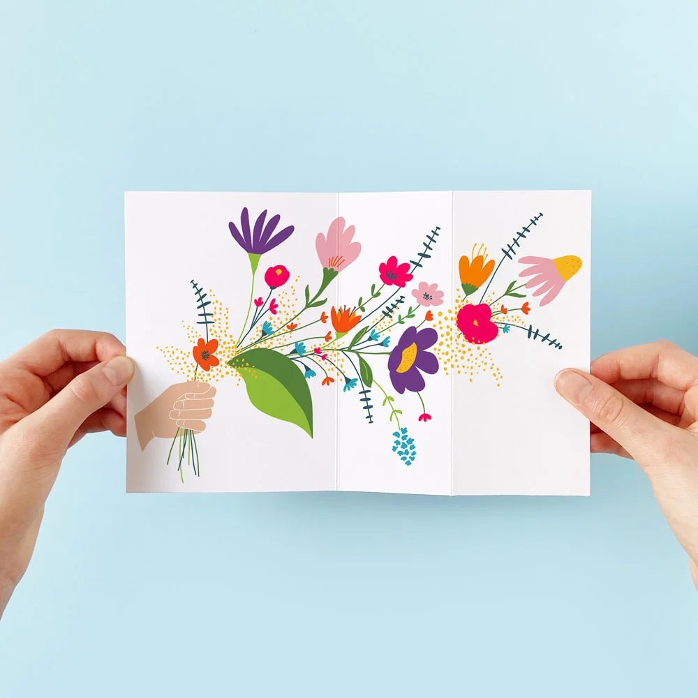 Carte de souhait à déplier - Bouquet