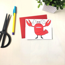 Charger l&#39;image dans la galerie, Carte de souhait à déplier - Homard
