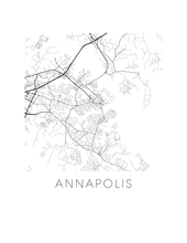 Load image into Gallery viewer, Annapolis Map Black and White Print - maryland Black and White Map Print
