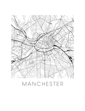 Charger l&#39;image dans la galerie, Affiche cartographique de Manchester - Style Noir et Blanc
