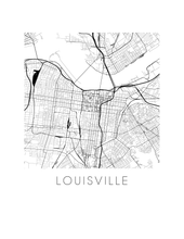 Charger l&#39;image dans la galerie, Affiche cartographique de Louisville - Style Noir et Blanc
