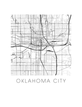 Charger l&#39;image dans la galerie, Affiche cartographique de Oklahoma City - Style Noir et Blanc
