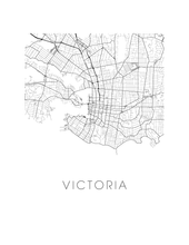 Load image into Gallery viewer, Victoria Map Black and White Print - victoria Black and White Map Print
