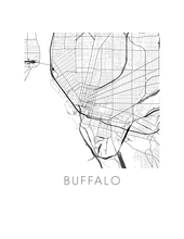 Charger l&#39;image dans la galerie, Affiche cartographique de Buffalo - Style Noir et Blanc
