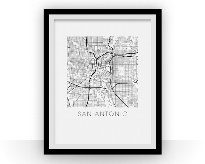 San Antonio Map Print