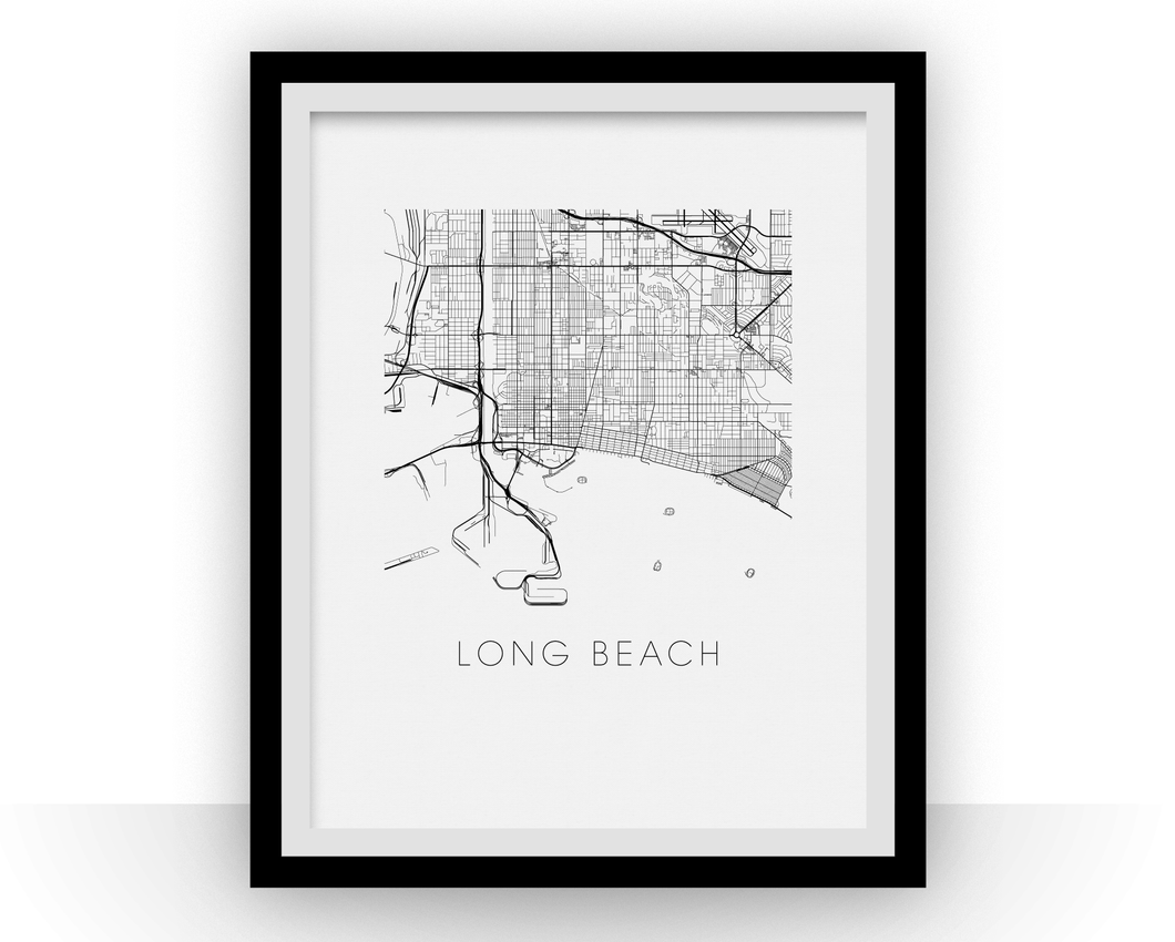 Long Beach Map Print