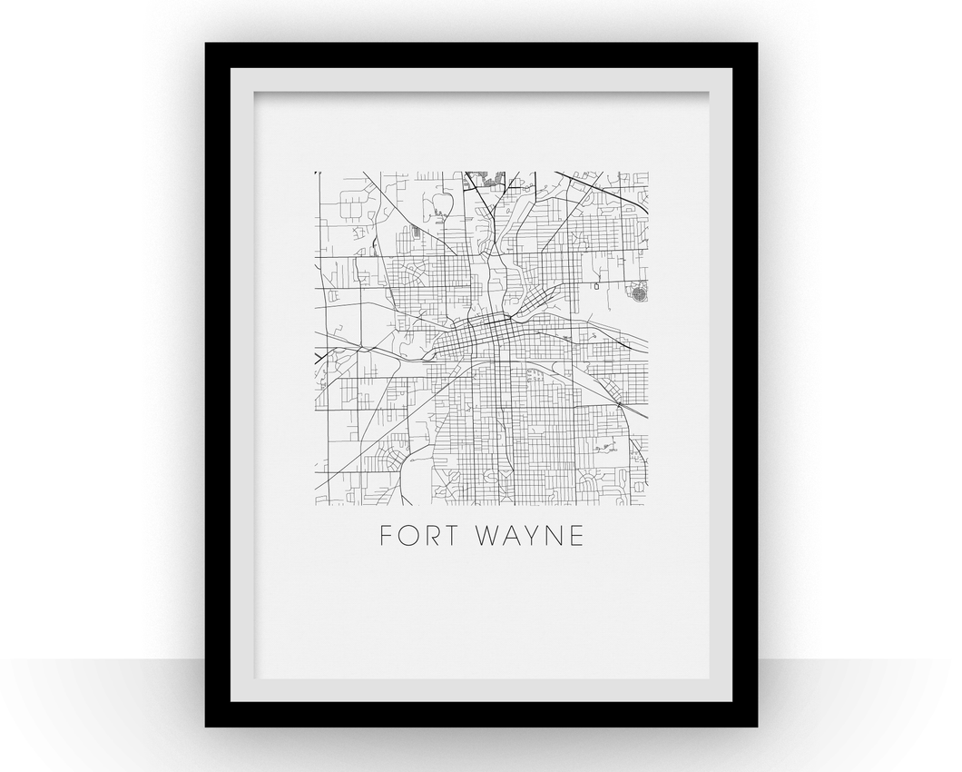 Fort Wayne Map Print