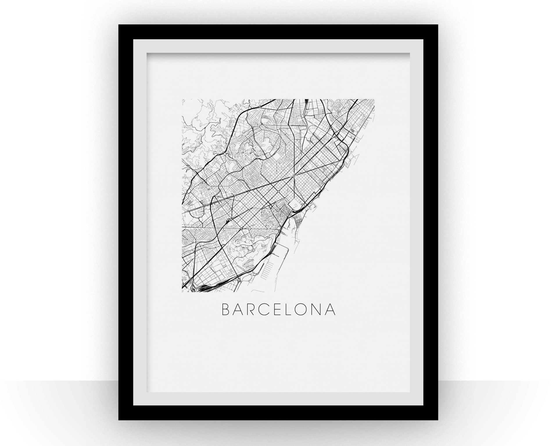 Barcelona Map Pattern Barcelona Map Print – Studio Raton