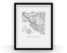 Charger l&#39;image dans la galerie, San Diego Map Print
