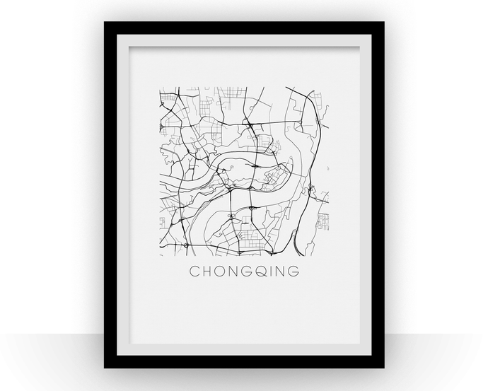 Chongqing Map Print