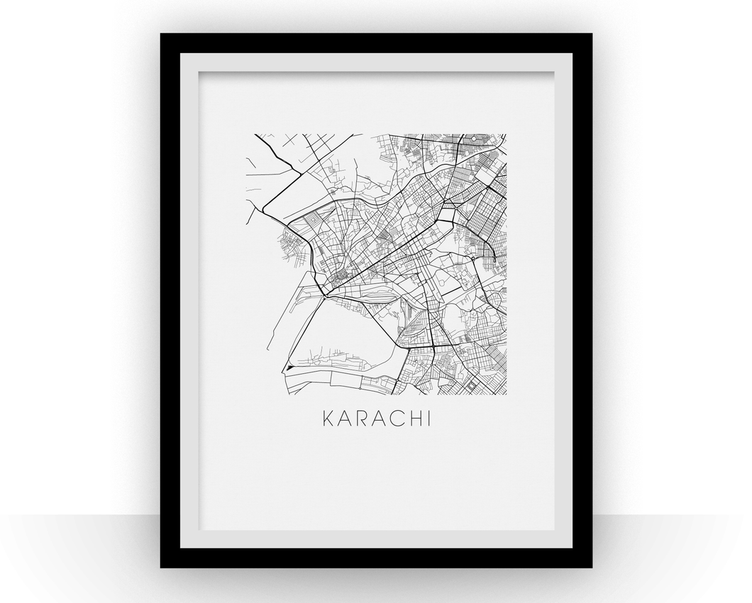 Karachi Map Print