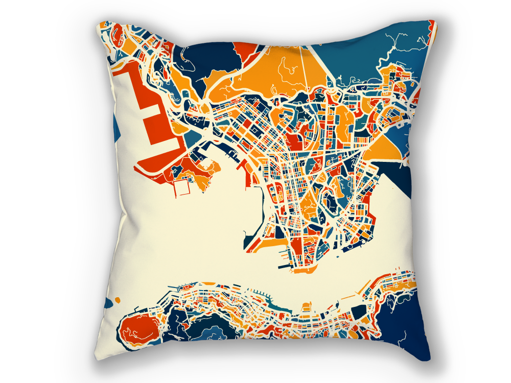 Hong Kong Map Pillow - China Map Pillow 18x18