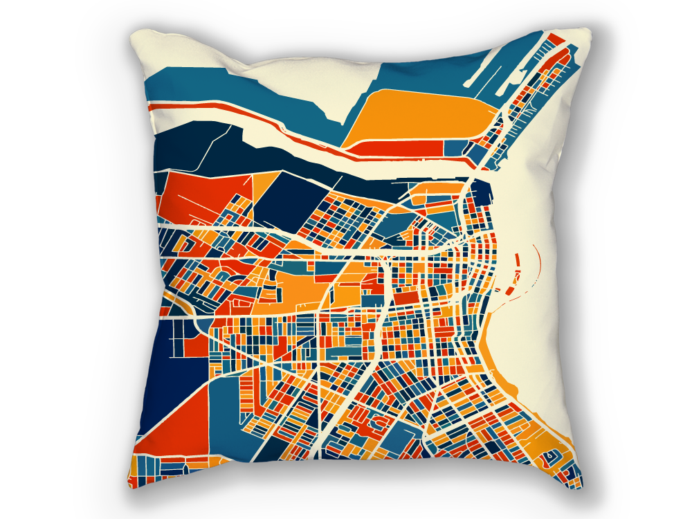 Corpus Christi Map Pillow - Texas Map Map Pillow 18x18