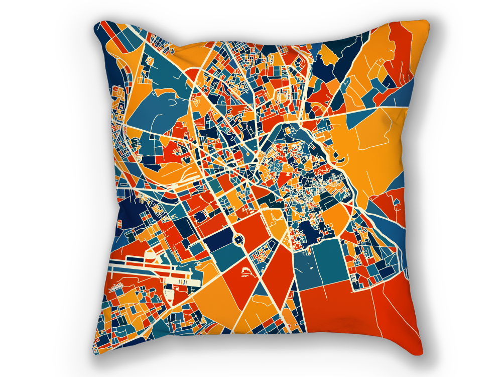 Marrakesh Map Pillow - Morocco Map Pillow 18x18