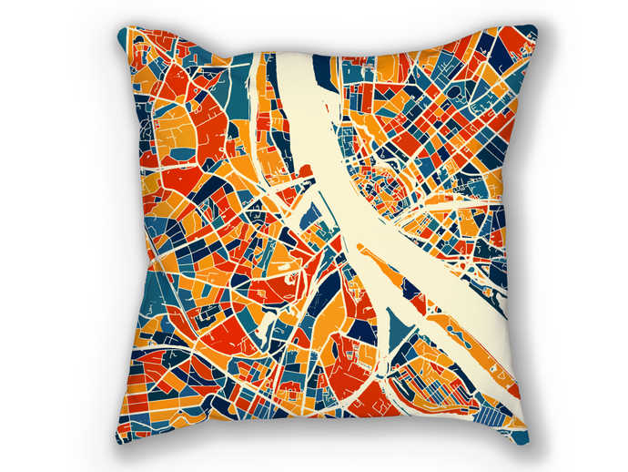 Riga Map Pillow - Latvia Map Pillow 18x18