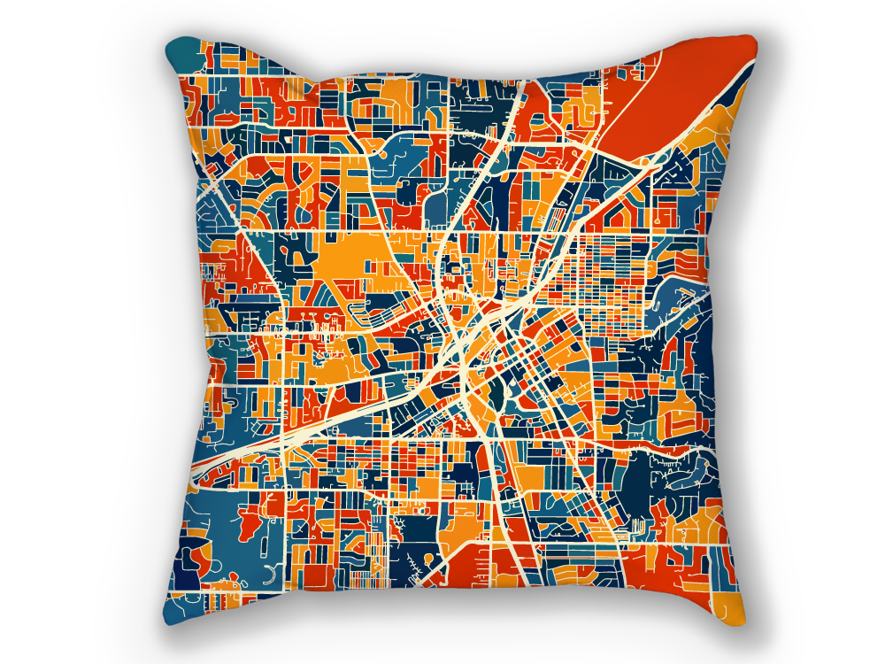 Huntsville Map Pillow - Alabama Map Pillow 18x18