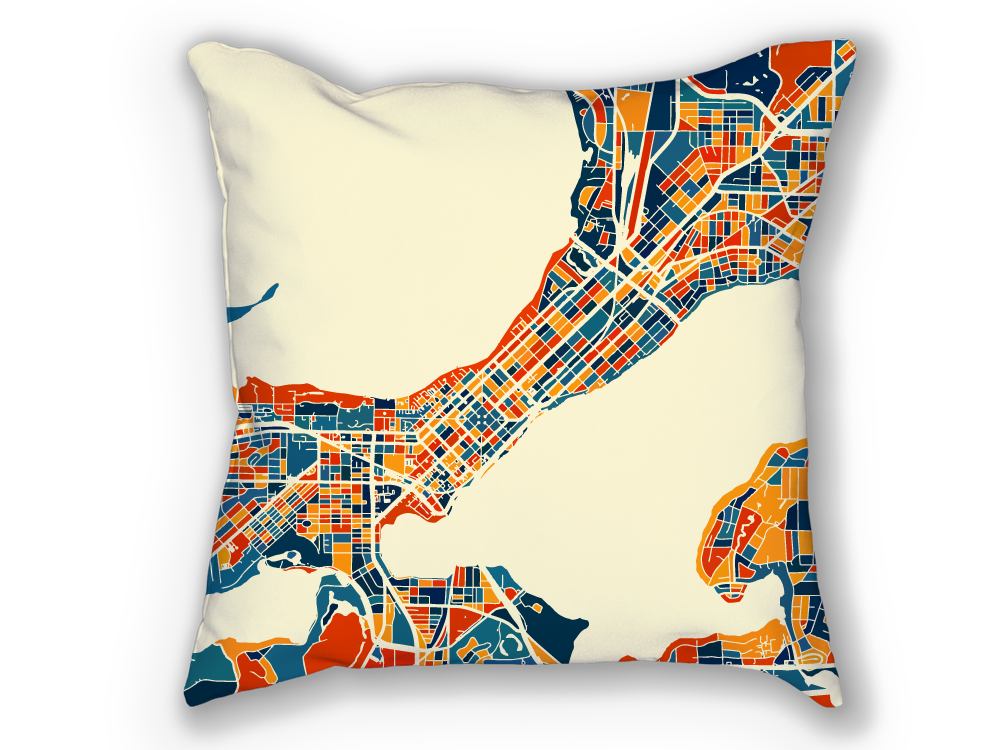 Madison Map Pillow - Wisconsin Map Pillow 18x18