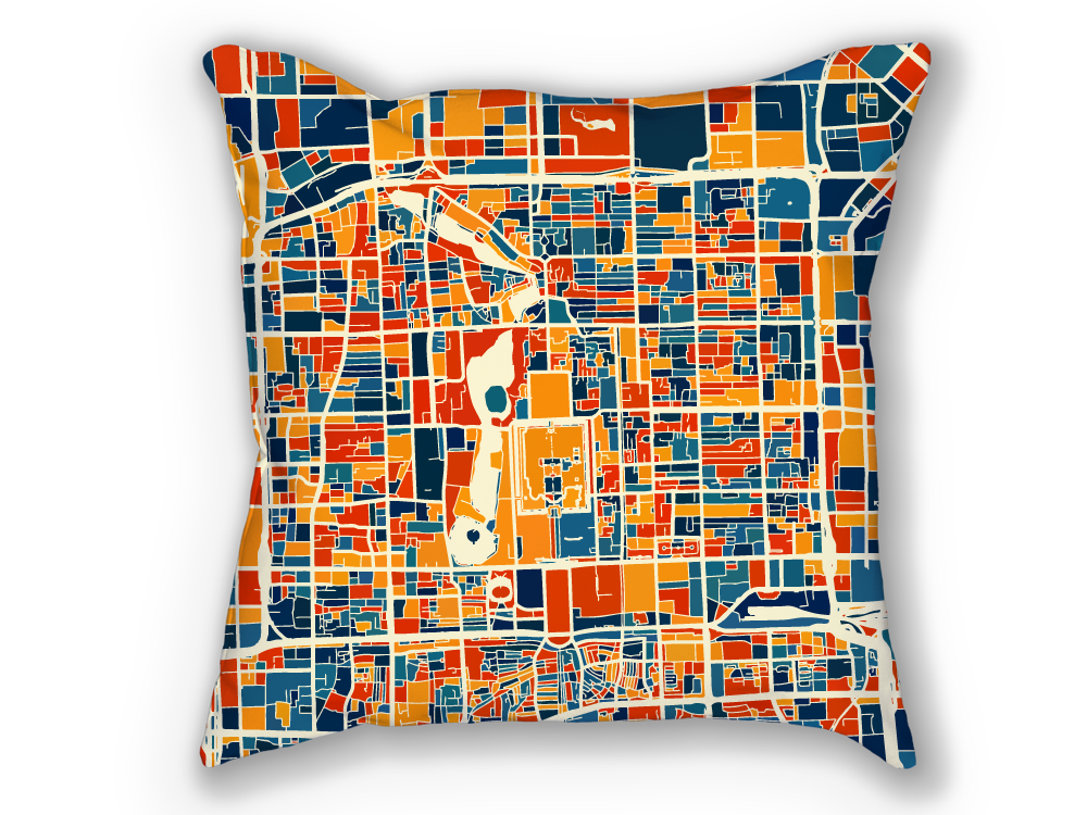 Beijing Map Pillow - China Map Pillow 18x18