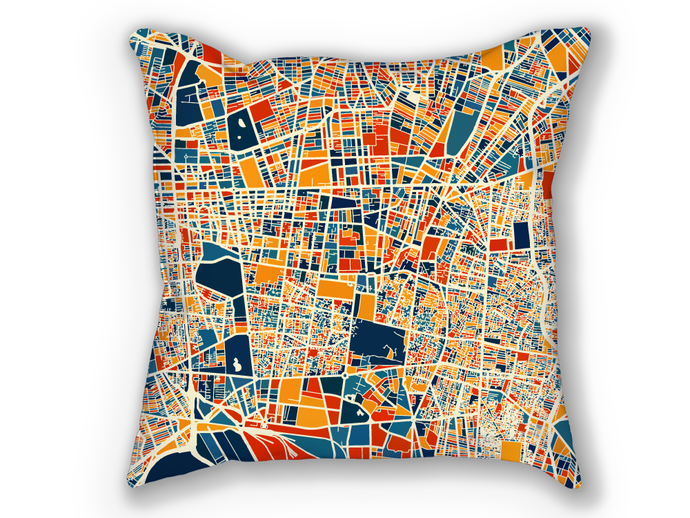 Tehran Map Pillow - Iran Map Pillow 18x18