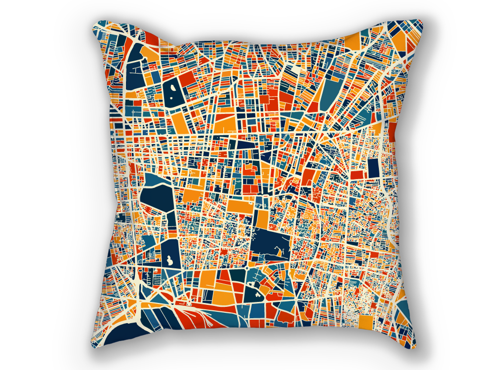 Tehran Map Pillow - Iran Map Pillow 18x18